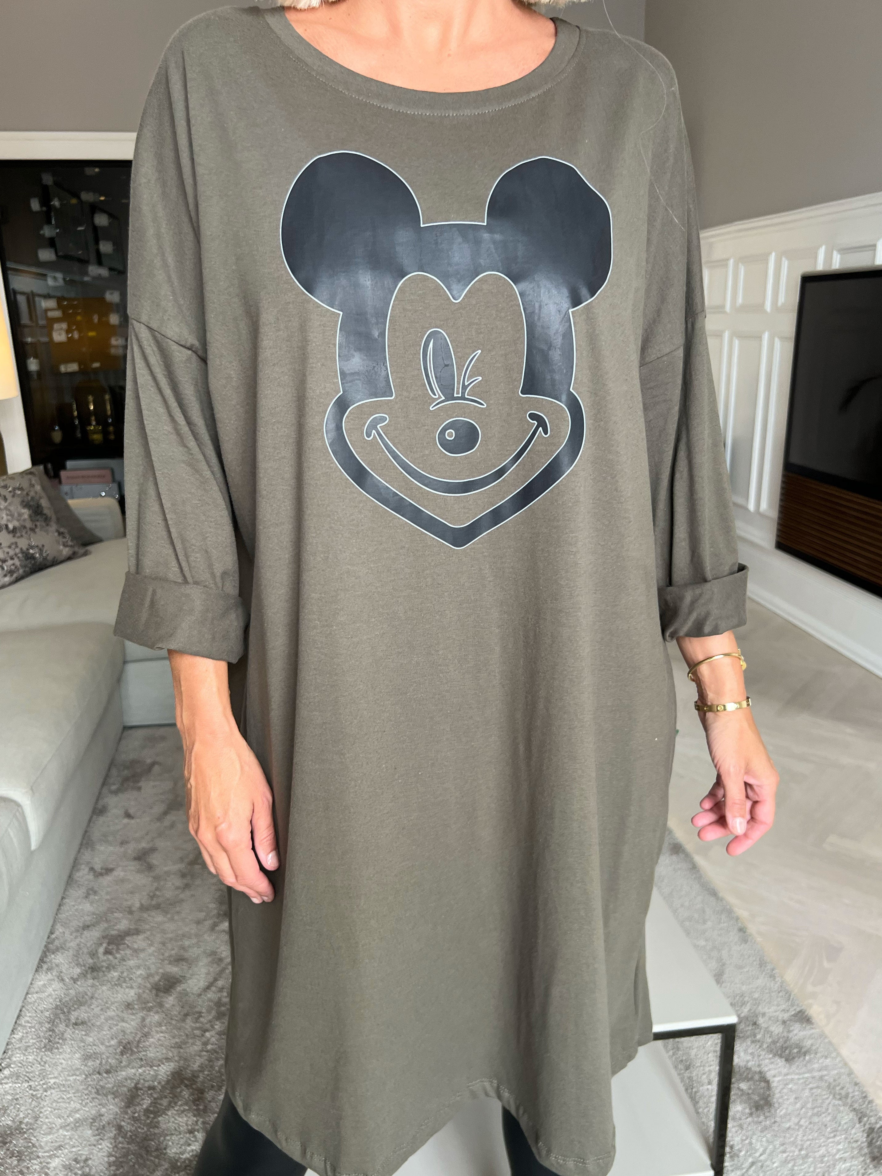 Amal - Maxiklänning i bomull med tryck framtill